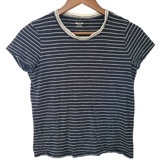 Madewell Tops - Madewell Black & White Striped Cotton Tee Womens Size XS Short Sleeve Crewneck